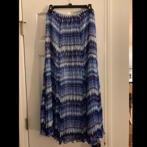 Blue Patterned Maxi Skirt